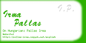 irma pallas business card